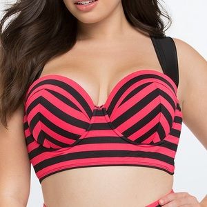 Torrid Red and Black Bikini Top